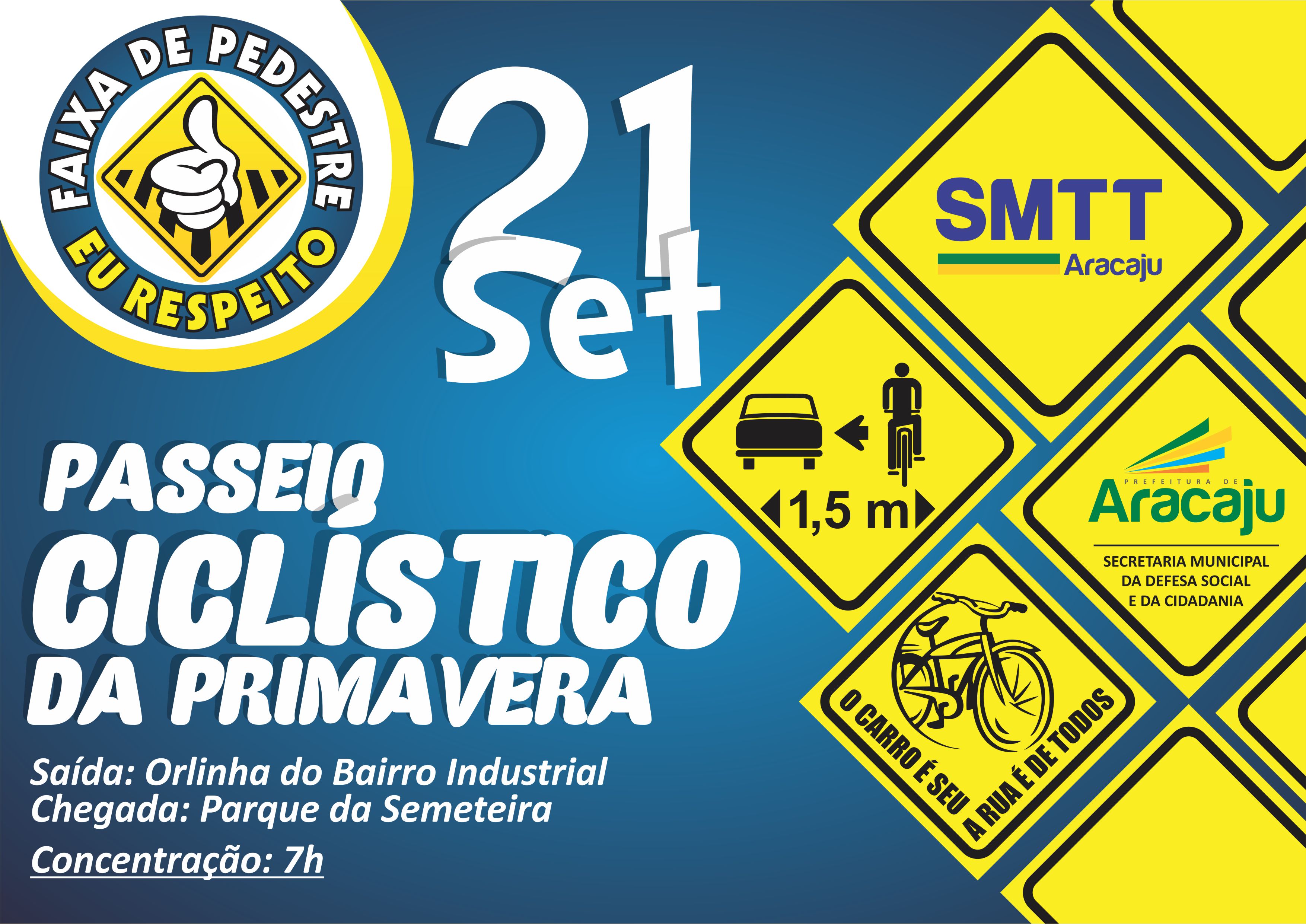 Passeio Ciclístico da Primavera acontece próximo domingo, 21 de setembro - SMTT Aracaju